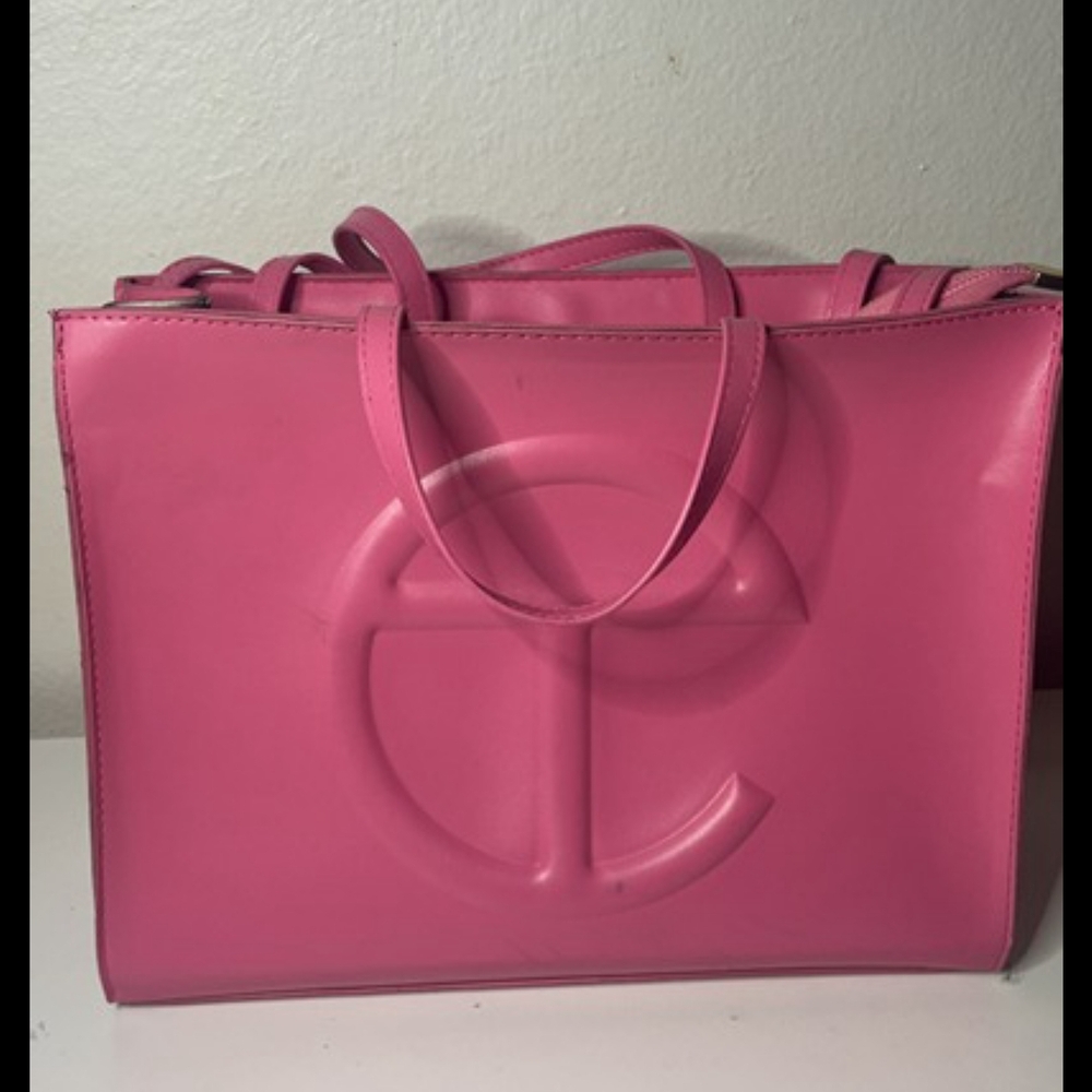 Telfar Hot Pink Embossed Logo Tote
